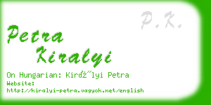 petra kiralyi business card